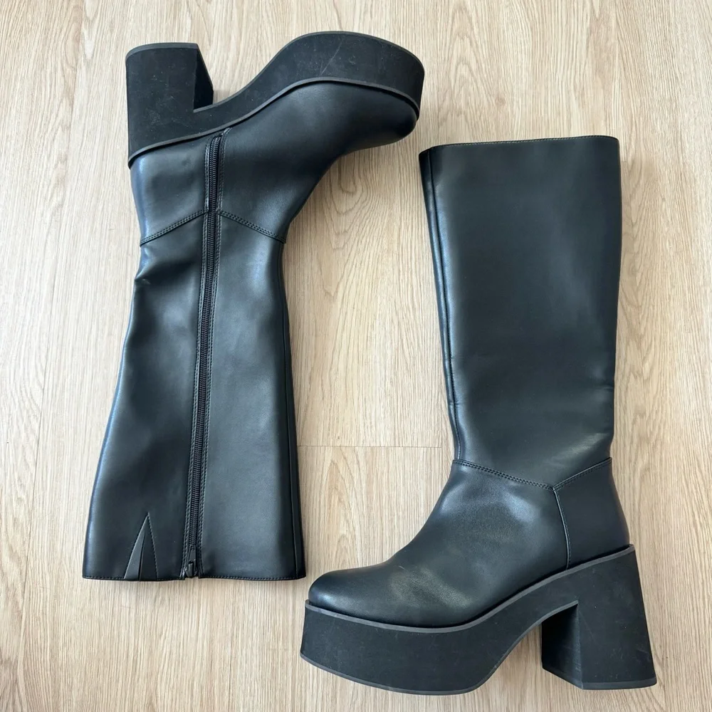 Princess Polly platform moto style vegan leather boots nwot_4
